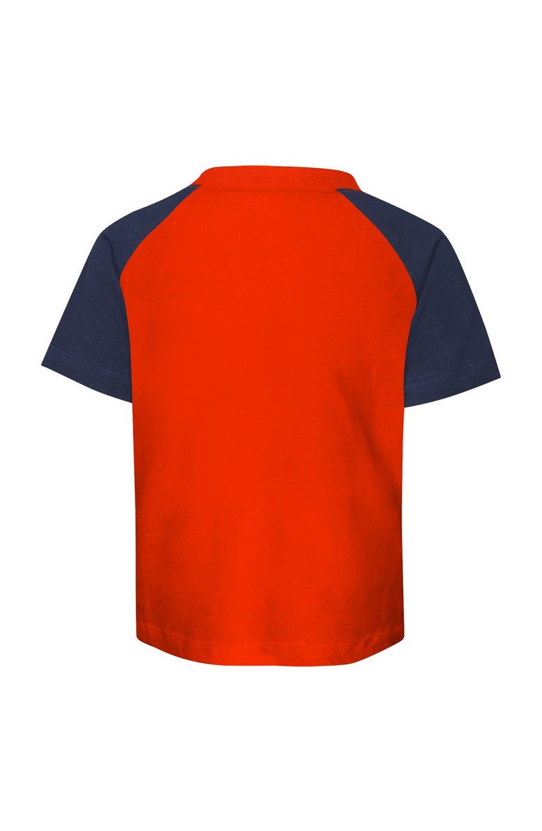 Outerstuff Preschool Detroit Tigers Orange/Heather Gray Groundout Baller Raglan T-Shirt & Shorts Set, Alternate, color,