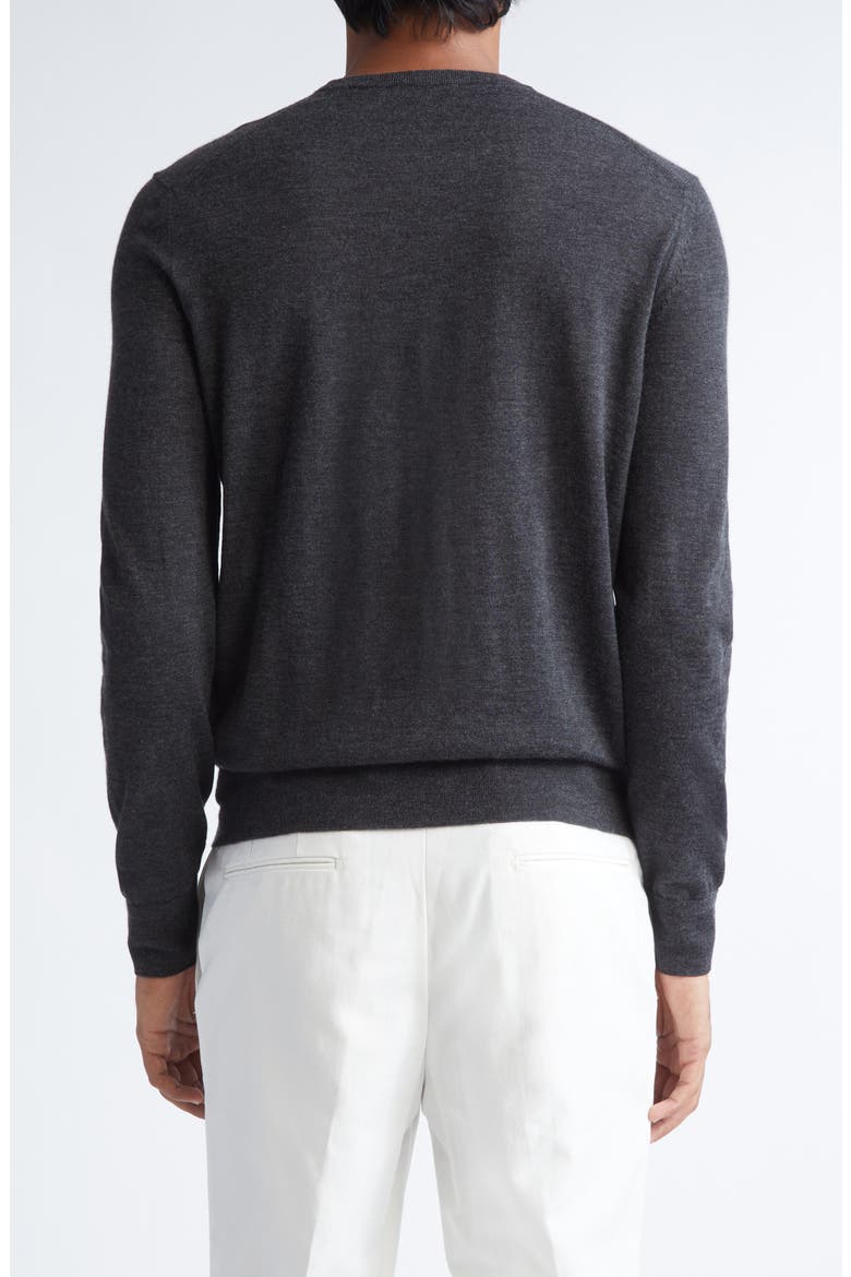 Fine Gauge Cashmere & Silk Crewneck Sweater, Alternate, color, IG680 LIGHT CHARCOAL