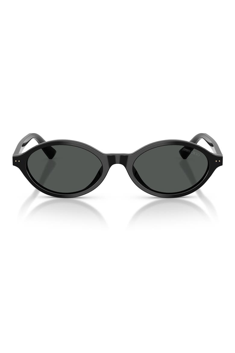 51mm Oval Sunglasses, Main, color, BLACK / DARK GREY