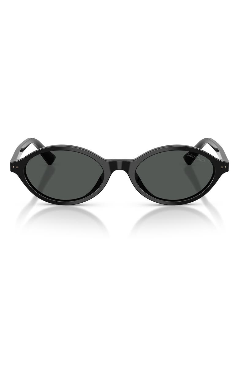 Jimmy Choo 51mm Oval Sunglasses, Main, color, Black / Dark Grey