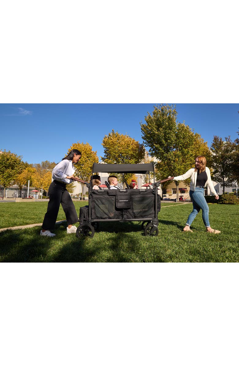WonderFold W6 Luxe Pro 6-Passenger Multifunctional Stroller Wagon, Alternate, color, Black