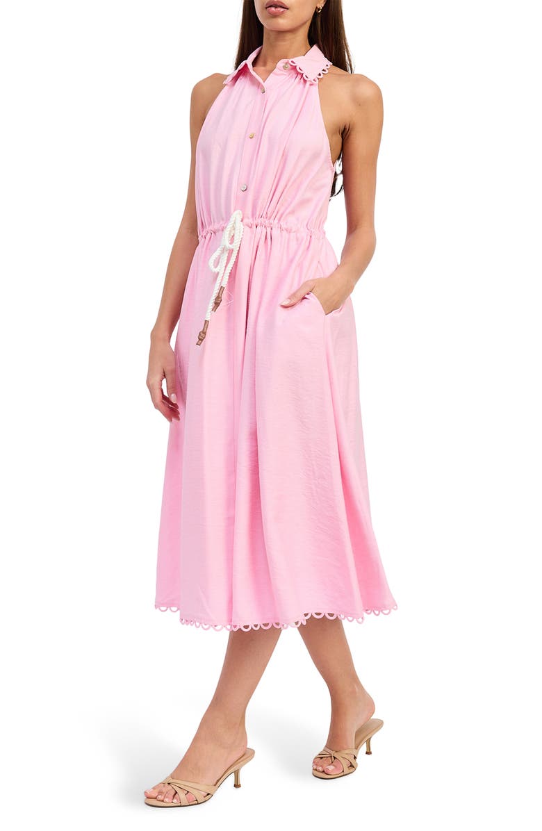 En Saison Brynn Belted Sleeveless Midi Dress, Alternate, color, Pink