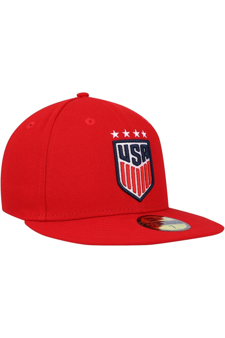 Men's New Era Red USWNT Team Basic 59FIFTY Fitted Hat, Alternate, color, Red