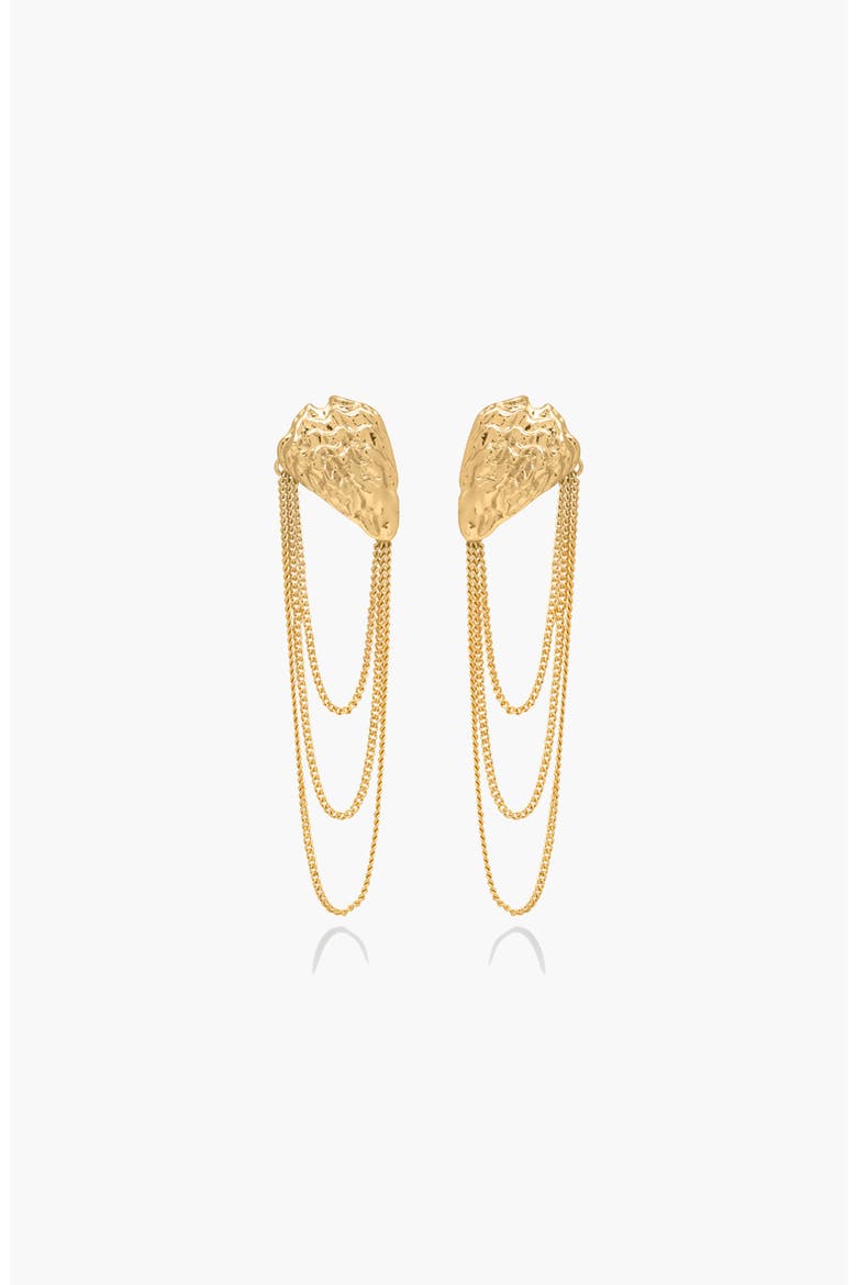 Atagi Face On Chain Stud Earrings In Gold, Alternate, color, Gold