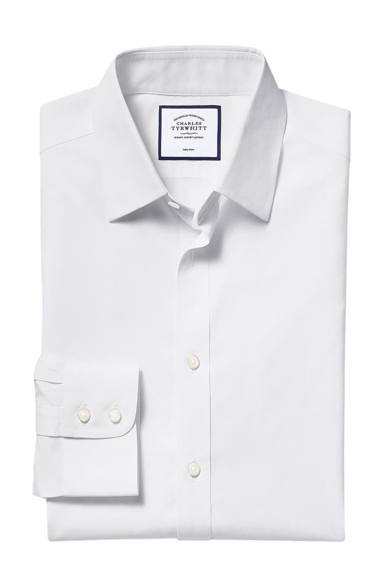 Charles Tyrwhitt Non-Iron Poplin Shirt, Main, color, White