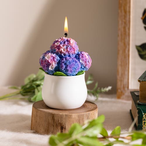 Southlake Gifts Hydrangea Candle In Pink/purple/blue