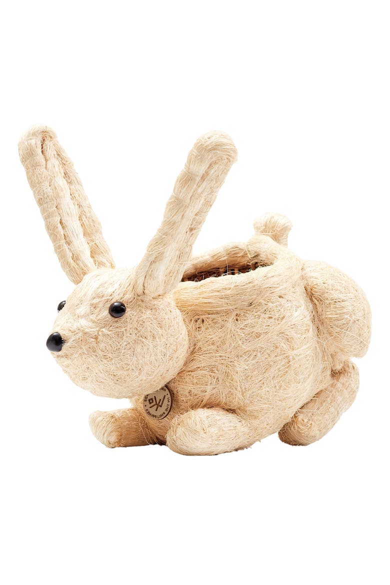 Bunny Handwoven Planter, Alternate, color, WHITE