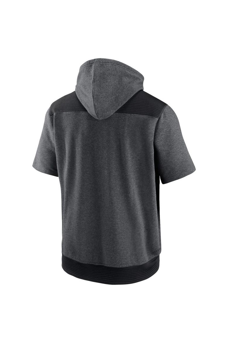 Men's Nike Heathered Charcoal/Black Detroit Tigers Authentic Collection Dry Flux Performance Quarter-Zip Short Sleeve Hoodie, Alternate, color, Charcoal