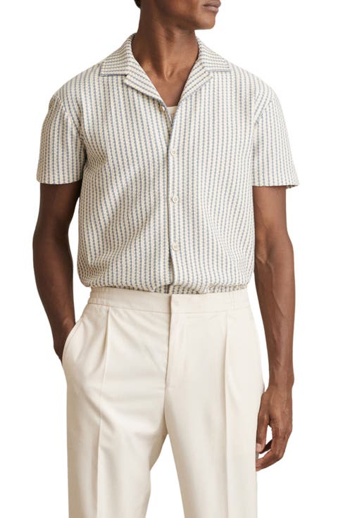 Tower Textured Stripe Camp Shirt