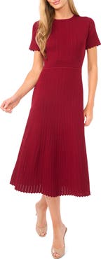 Ted Baker Pointelle Short Sleeve Midi Dress