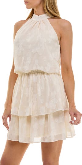 Ruched Cap Sleeve Stretch Cotton Minidress