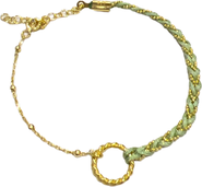 Spero London Handmade Rope Braided Sterling Silver Beaded Chain Bracelet