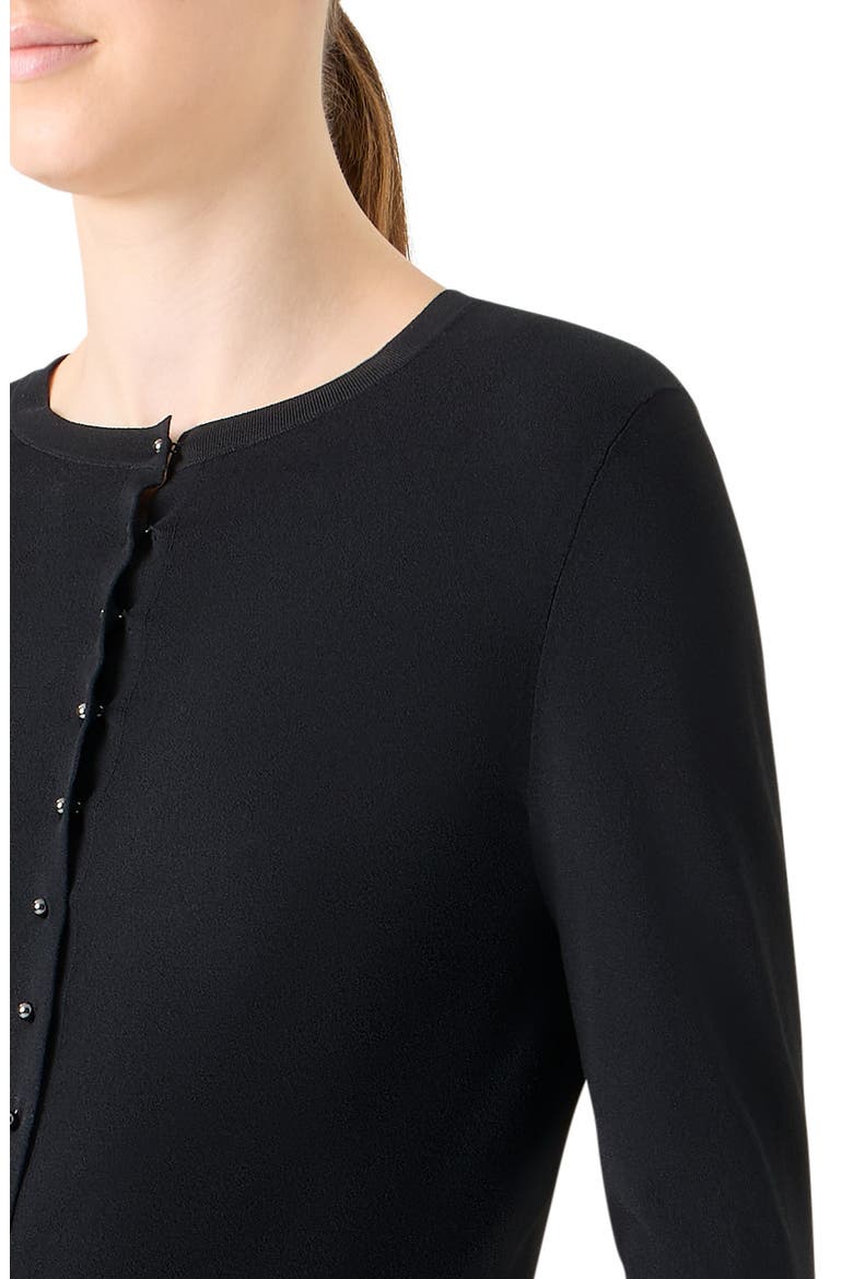 Crop Crewneck Cardigan, Alternate, color, BLACK