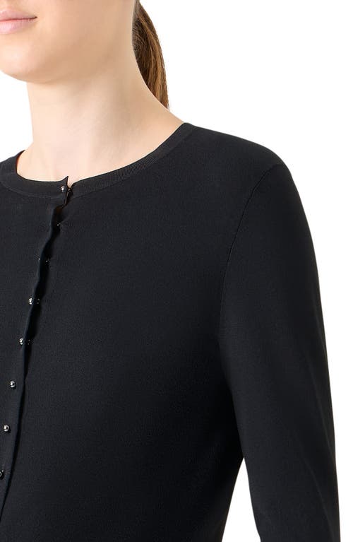 Akris Punto Crop Crewneck Cardigan In Black