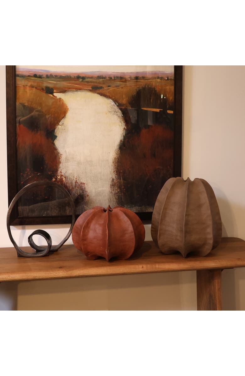 Dovetail Furniture Aritzia Ribbed Terracotta Decorative Vase, Alternate, color, Light Brown