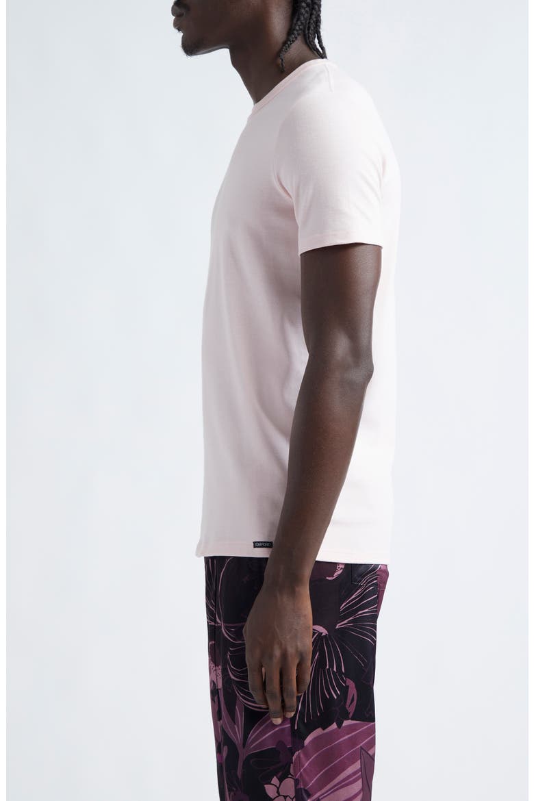 Cotton Jersey Crewneck T-Shirt, Alternate, color, ROSA PASTELLO QUADRO
