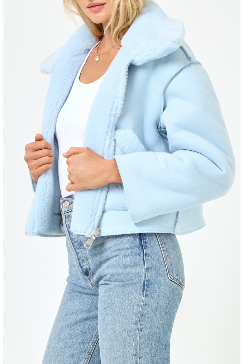 Kalina Reversible Faux Fur Jacket, Alternate, color, ICE BLUE