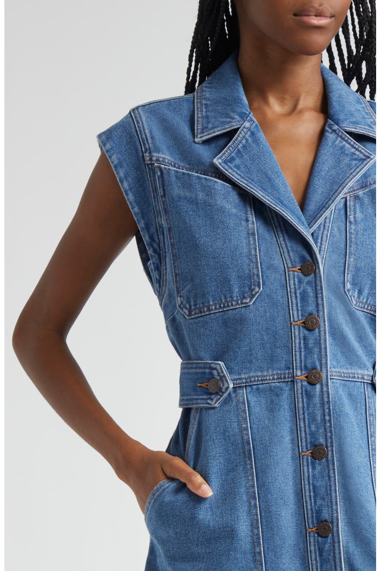 Jax Sleeveless Denim Minidress, Alternate, color, LIGHT CORNFLOWER