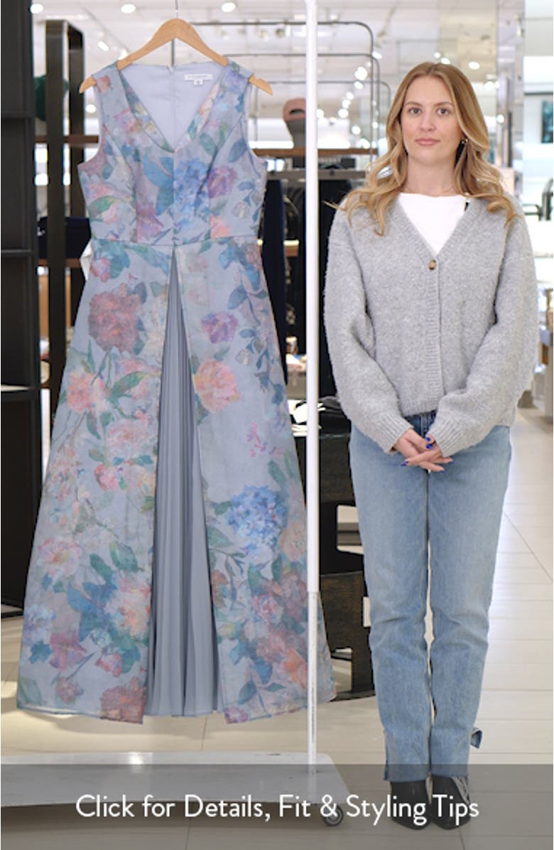 Merida Floral Print Sleeveless Gown, sales video thumbnail