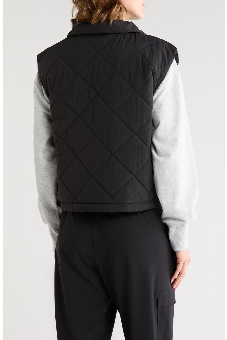 Wander Diamond Quilted Vest, Alternate, color, BLACK