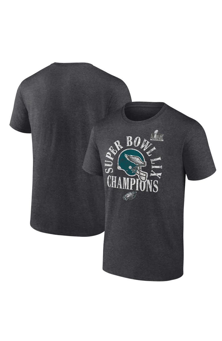 FANATICS Men's Fanatics Heather Charcoal Philadelphia Eagles Super Bowl LIX Champions Ring Season T-Shirt, Main, color, 