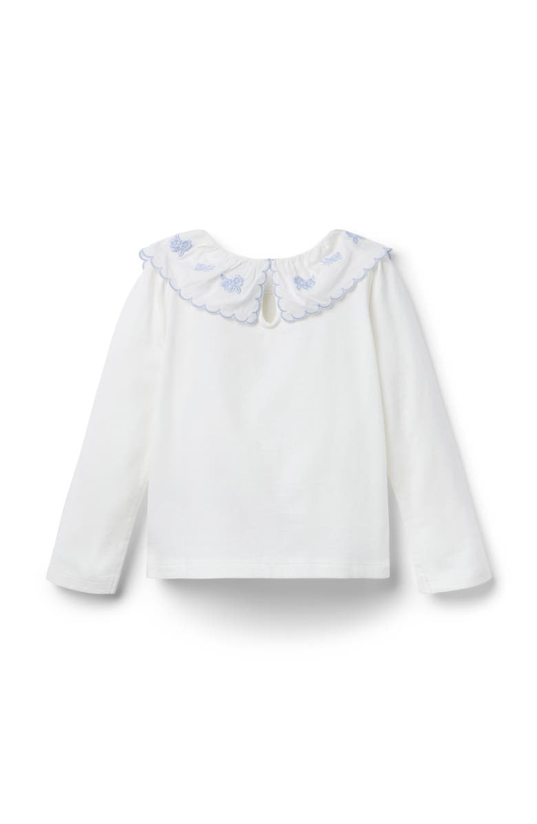 Janie and Jack Embroidered Collar Top, Alternate, color, White