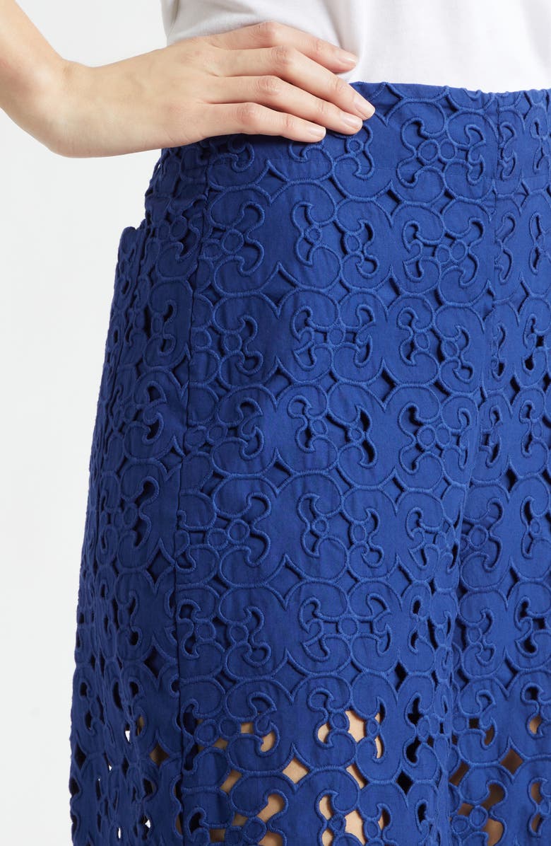 Marimekko Lados Keidas Cotton Eyelet Pants, Alternate, color, Dark Blue