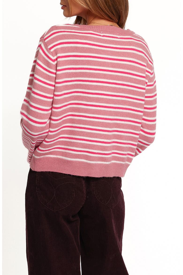 Brynn Striped Cardigan, Alternate, color, PINK STRIPE