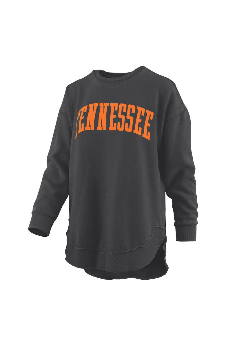 PRESSBOX Women's Pressbox Black Tennessee Volunteers Melange Poncho Vintage Fleece Long Sleeve Pullover Sweatshirt, Alternate, color, Black