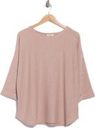 MAX STUDIO Three-Quarter Sleeve Rib Top