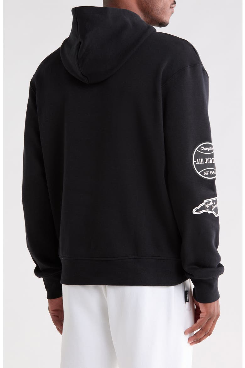 Essentials Fleece Pullover Hoodie, Alternate, color, BLACK/ DUNE RED/ WHITE