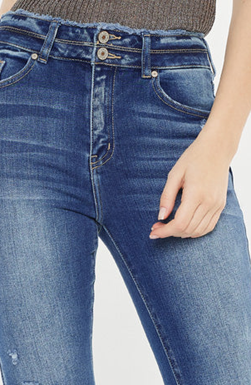 Kancan Morgan High Rise Flare Jeans In Blue