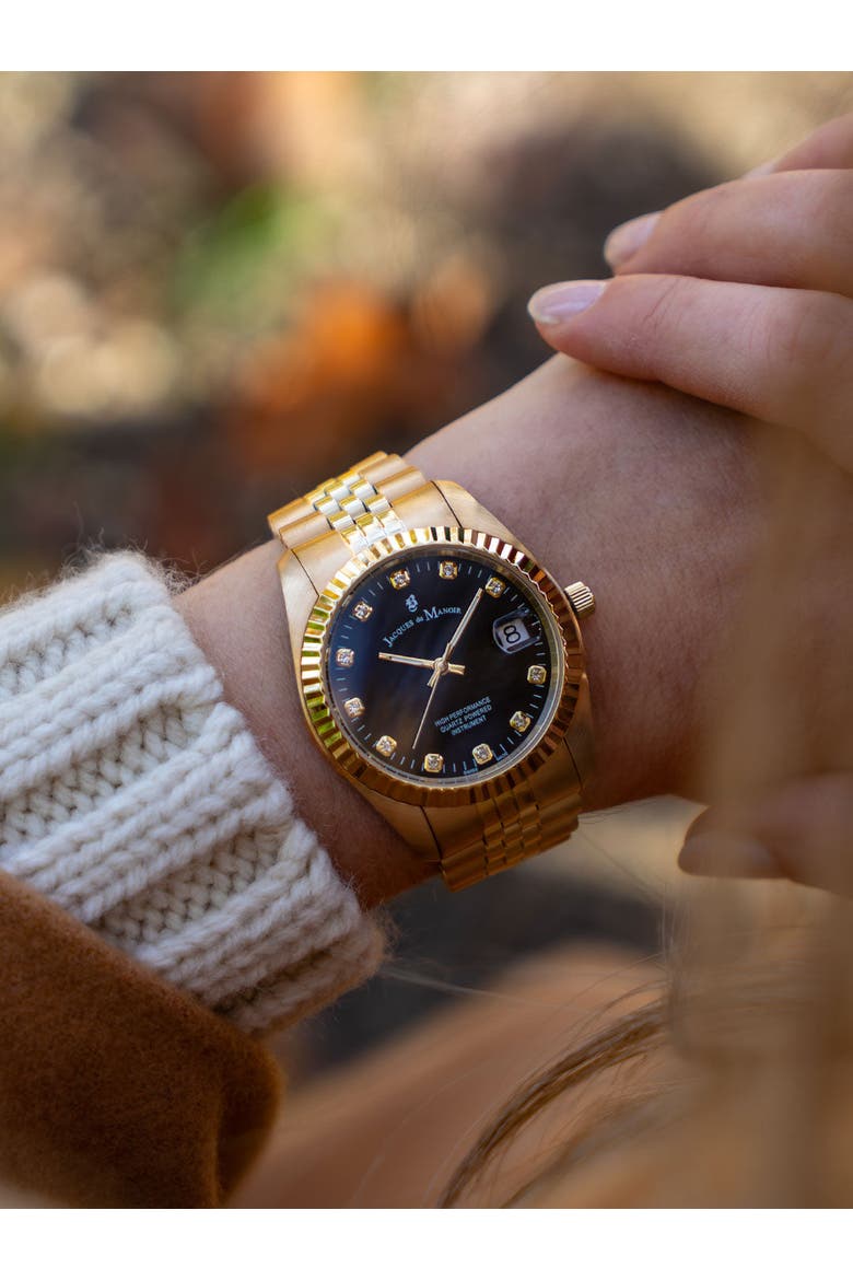 Inspiration - 36mm, Black Dial, Gold-Tone Ladies Watch, Alternate, color, Black