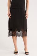NSR Satin Lace Midi Skirt