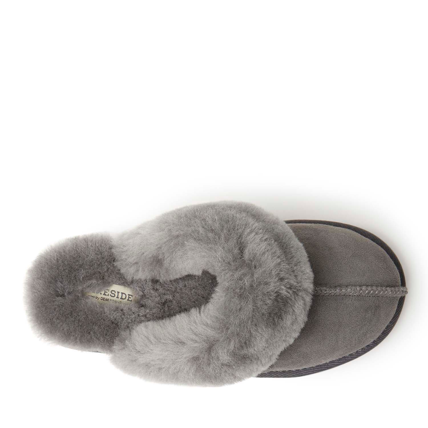 DEARFOAMS Fireside Sydney Genuine Shearling Scuff Slipper, Alternate, color, Grey