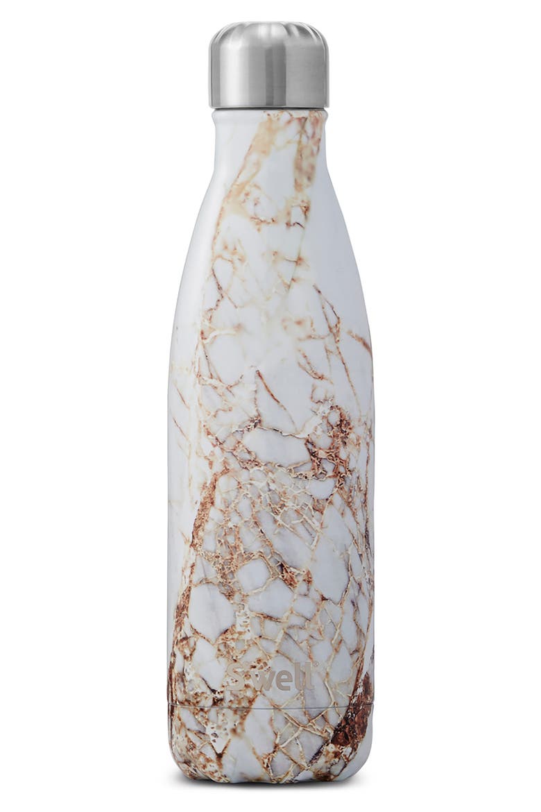 Elements Collection Calacatta Gold 17-Ounce Insulated Stainless Steel Water Bottle, Main, color, CALACATTA GOLD