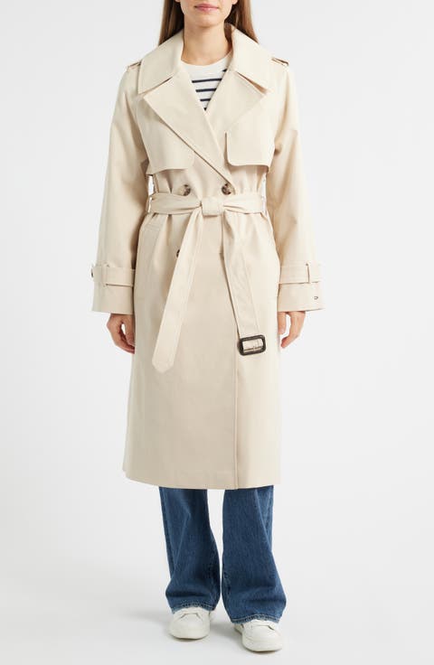 Longline Trench Coat with Double Gun Flap