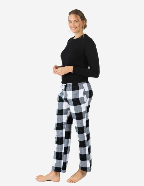 Women's Cotton Top & Flannel Pants Printed Holiday Pajama Set