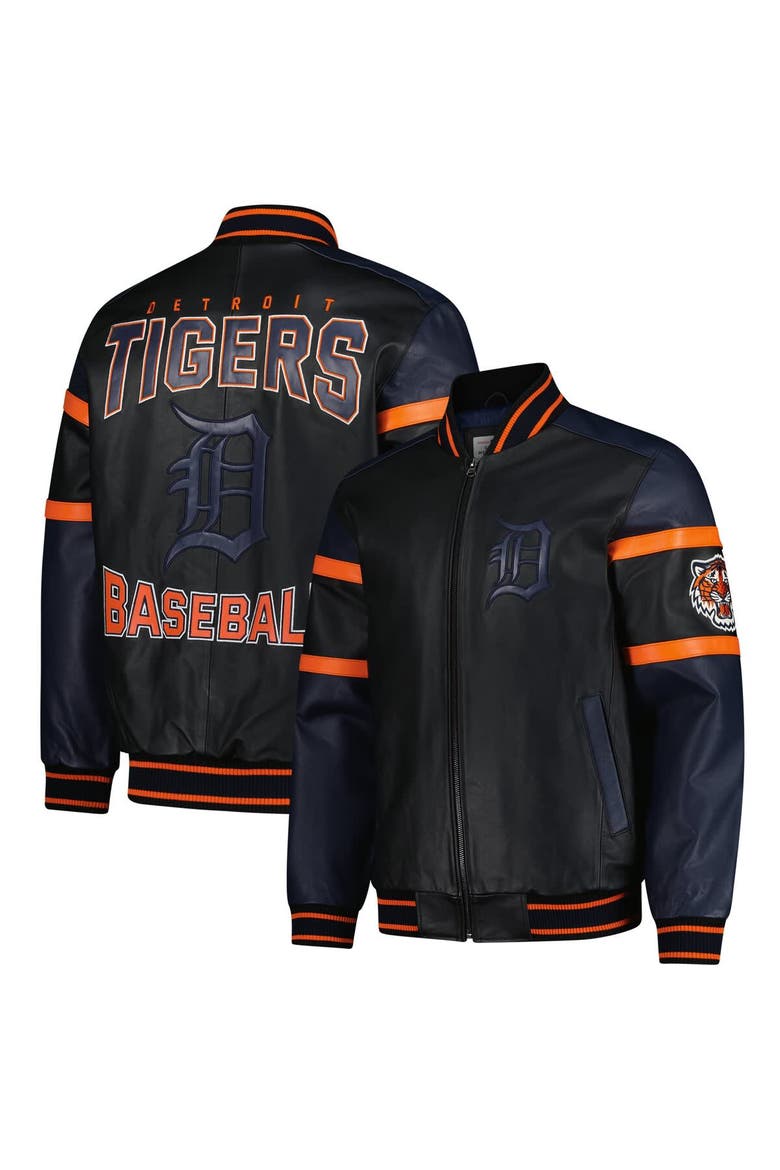 Men's G-III Sports by Carl Banks Black Detroit Tigers Full-Zip Leather Varsity Jacket, Alternate, color, Black