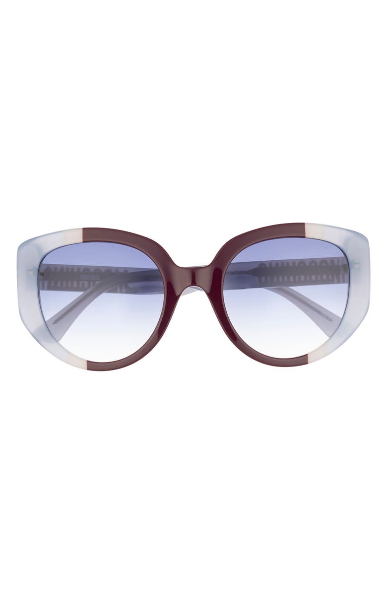Moschino 53mm Gradient Square Sunglasses, Main, color, Blue Brown