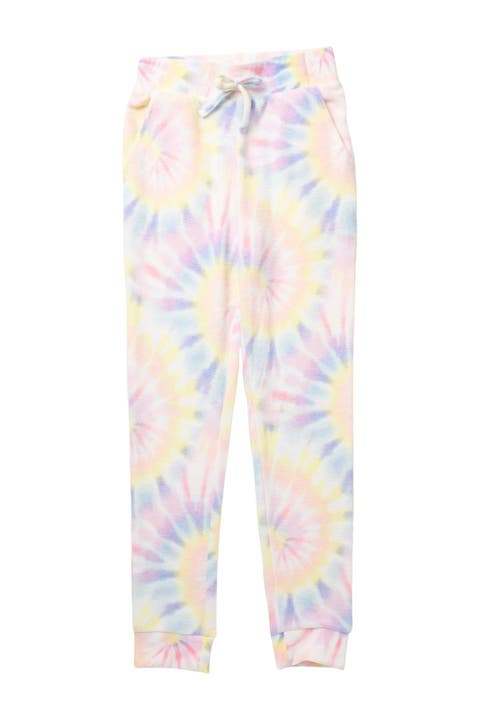 LOVE FIRE Tie Dye Print Joggers (Big Girls)
