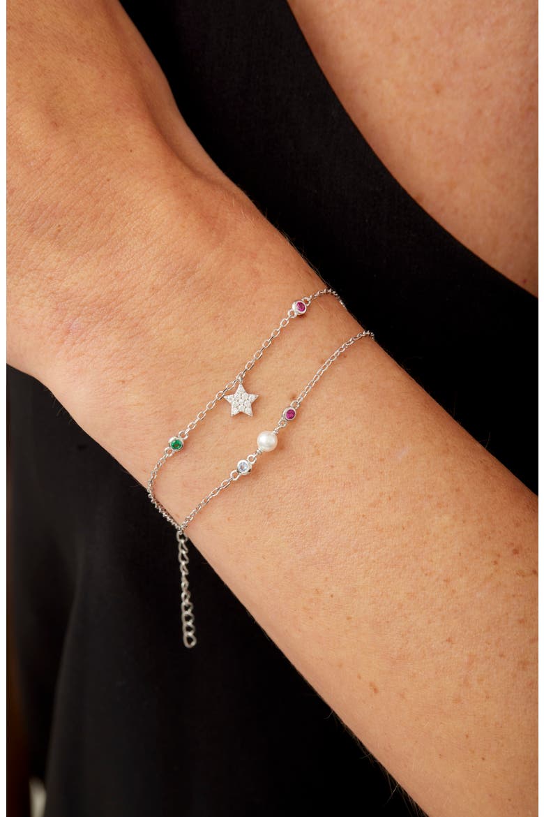 Sterling Silver Star Chain Bracelet, Alternate, color, SILVER
