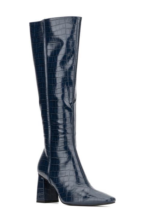 Angelica Croc Embossed Tall Boot (Women)