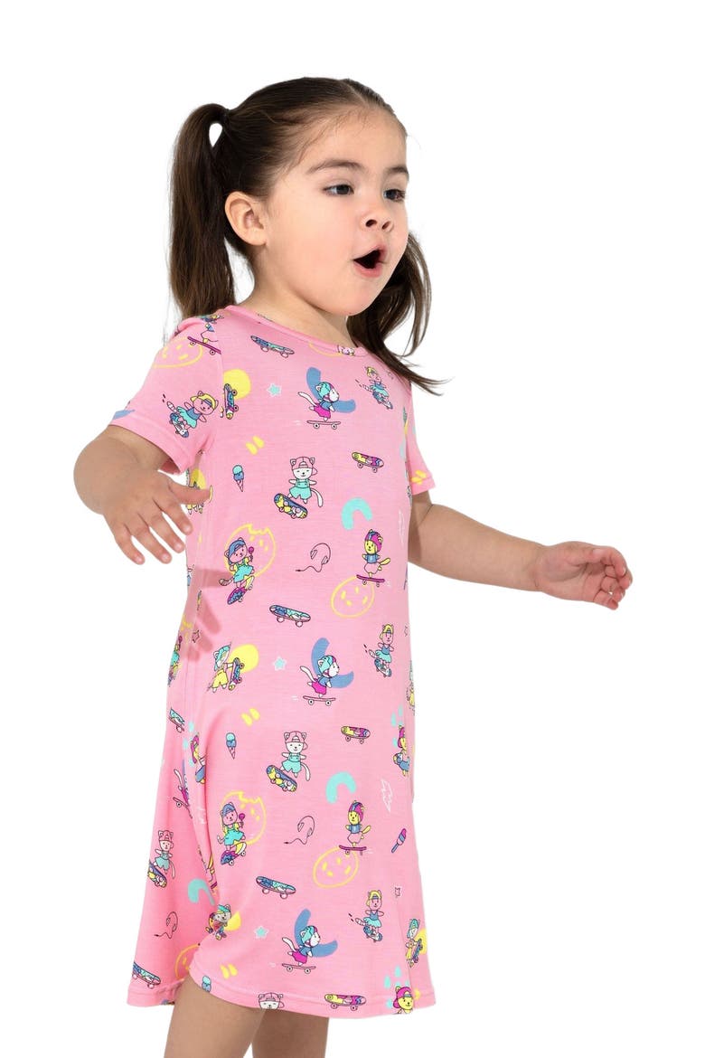 Kids' Skater Kitty Short Sleeve Dress, Alternate, color, Skater Kitty