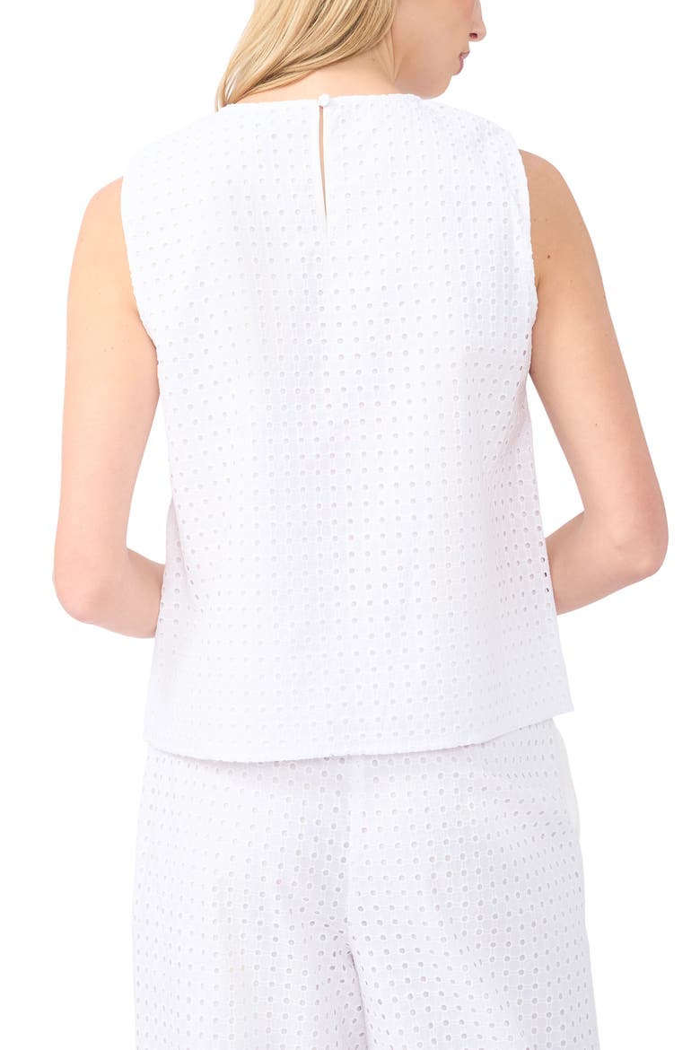Eyelet Embroidery Shell, Alternate, color, BRIGHT WHITE