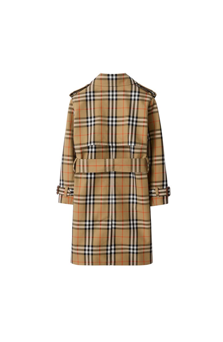 Burberry Check Cotton Twill Trench Coat, Alternate, color, Sand Beige