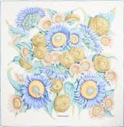 FERRAGAMO Sunflower Print Silk Square Scarf
