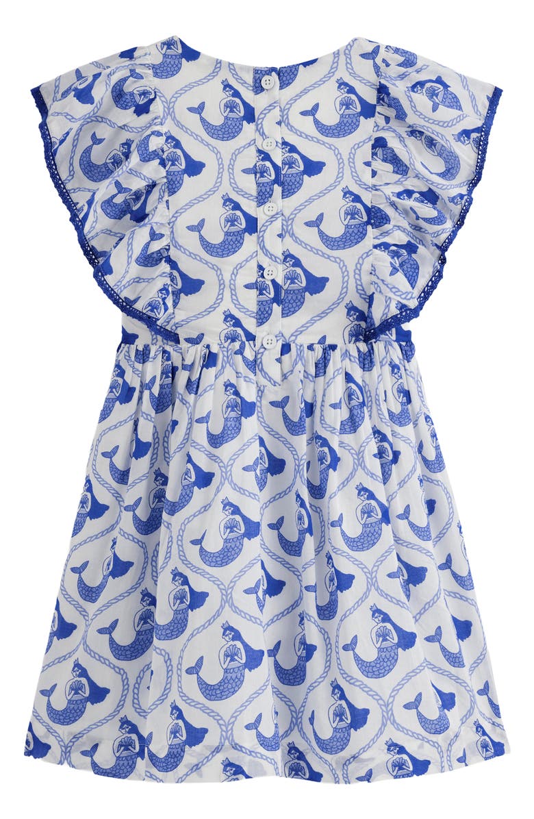 Mini Boden Kids' Print Dress, Alternate, color, Soft Ivory Mermaid Toile