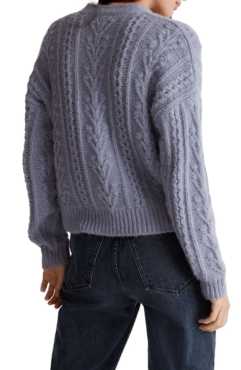 Madewell Cable Tie Front Cardigan Sweater, Alternate, color,