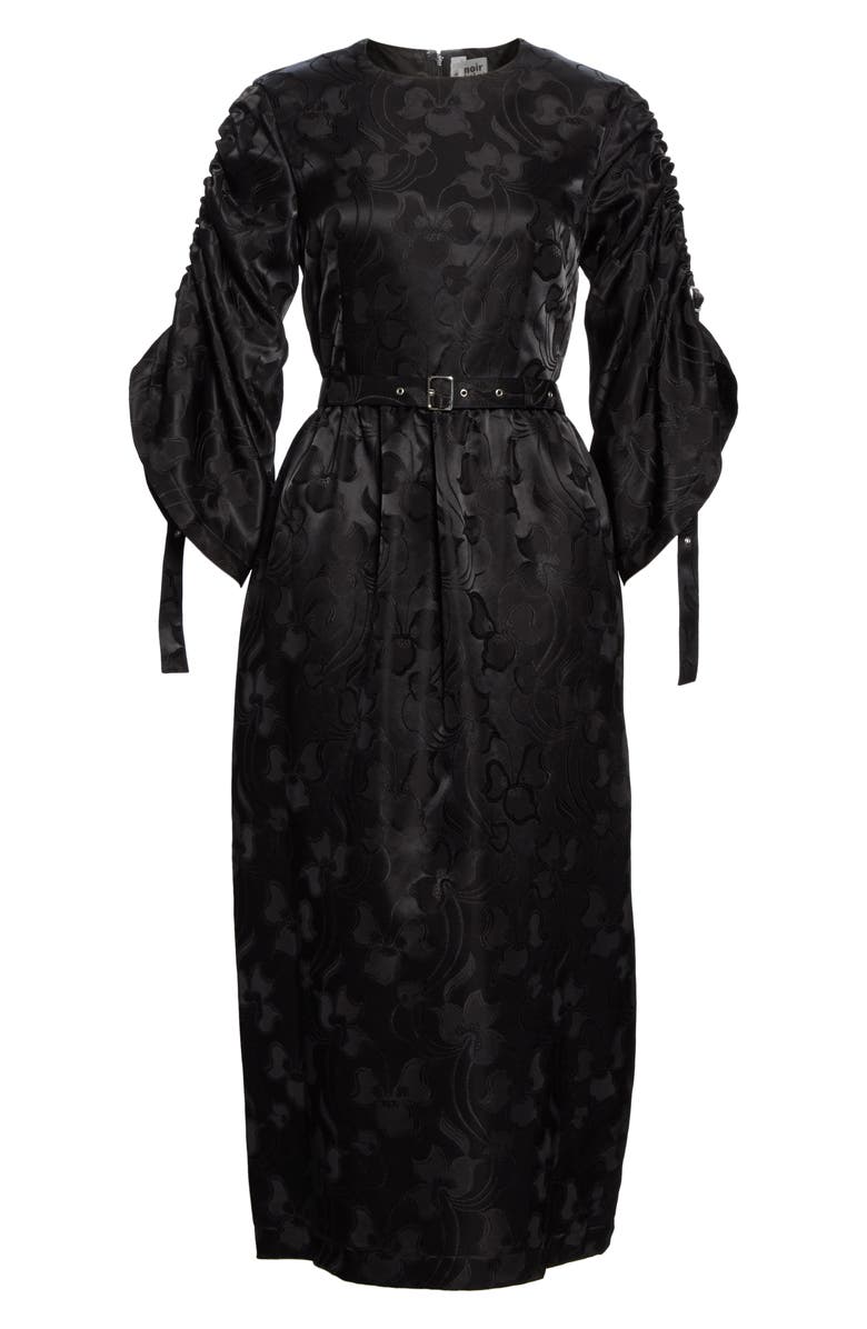 Noir Kei Ninomiya Belted Floral Jacquard Midi Dress, Alternate, color, 